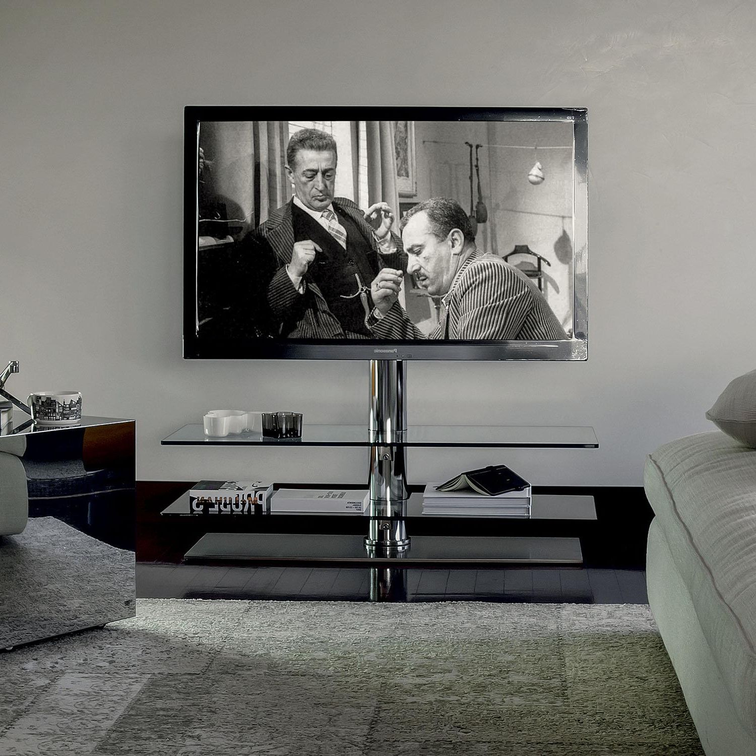 Vision Glass Swivel Tv Standcattelan | Diotti For Stand For Flat Screen (Gallery 1 of 20)