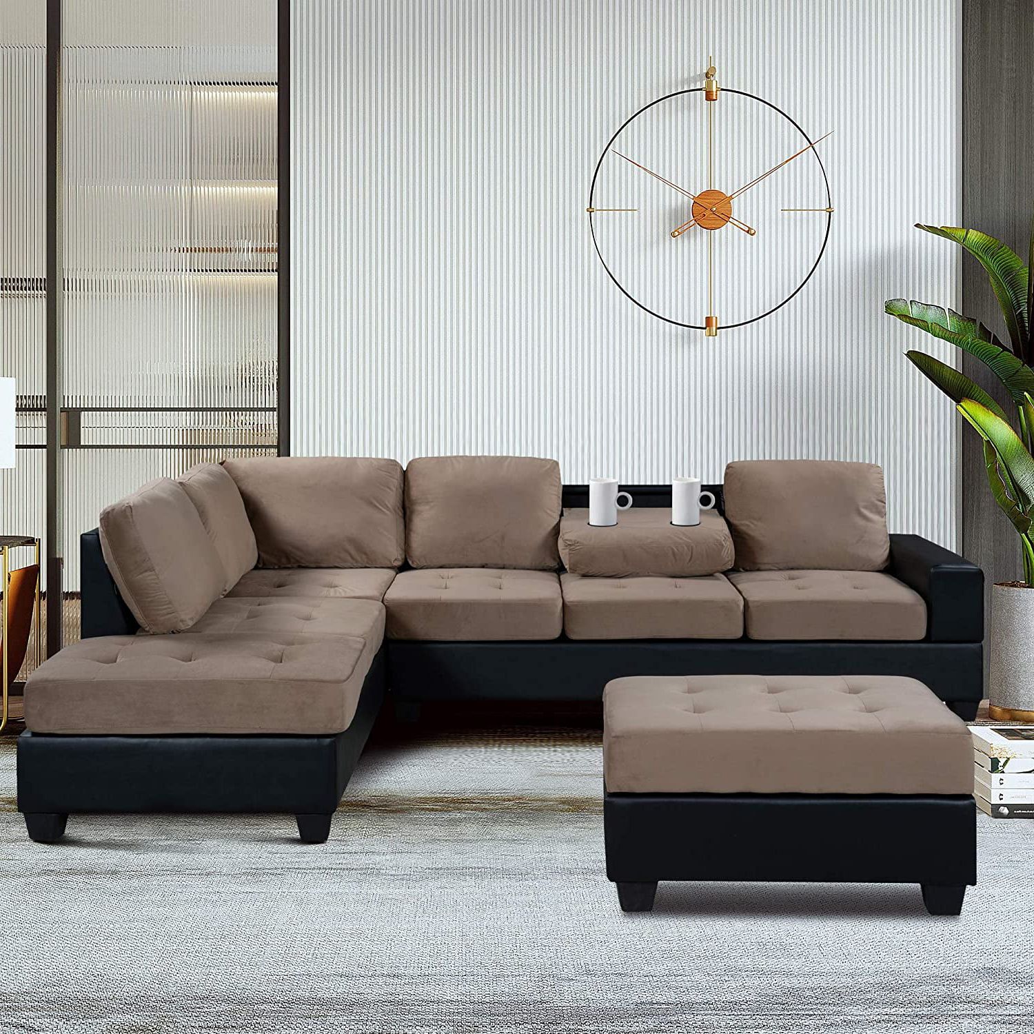 3 Piece Convertible Sectional Sofa L Shaped Couch With Reversible Throughout L Shape Couches With Reversible Chaises (View 9 of 20)