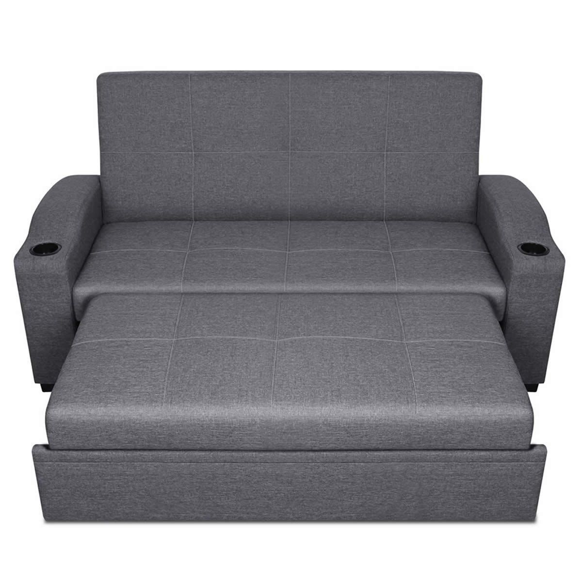 3 Seater Pull Out Sofa Bed Lounge Couch – Grey | Crazy Sales Throughout 3 In 1 Gray Pull Out Sleeper Sofas (View 16 of 20)