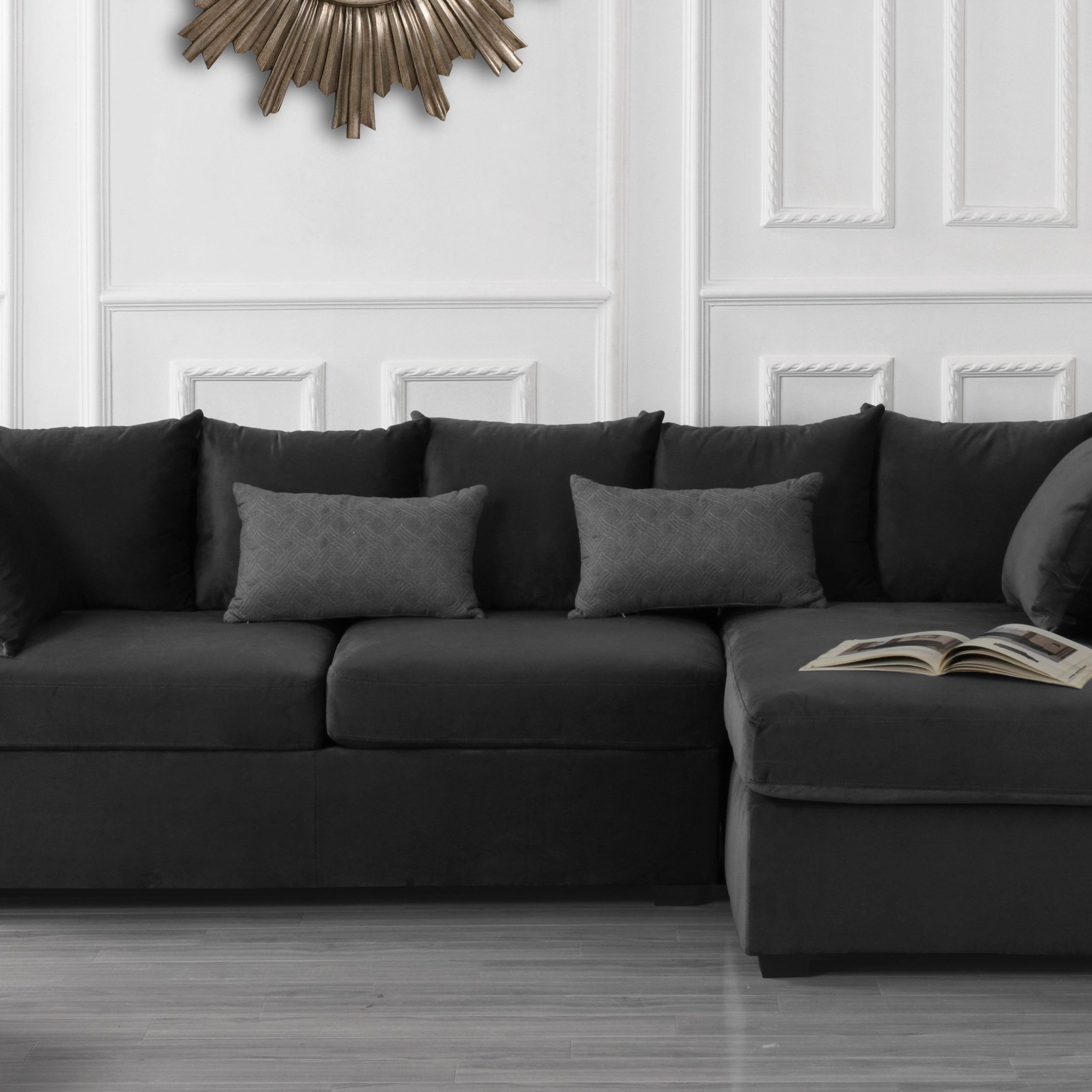 30+ Large L Shape Couch Intended For 3 Seat L Shaped Sofas In Black (Gallery 17 of 20)