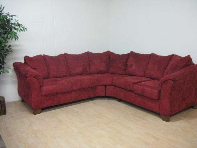 $450 Red Microfiber Corner Sectional Sofa | Corner Sectional Sofa Pertaining To Microfiber Sectional Corner Sofas (View 8 of 20)