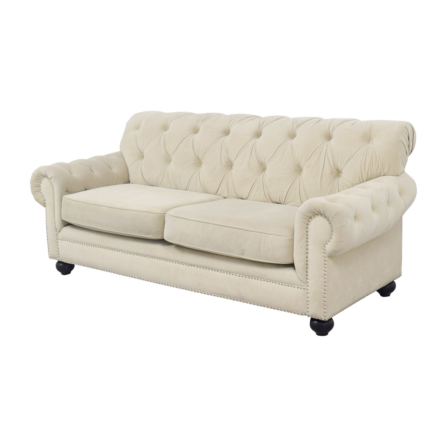 88% Off – Chesterfield Style Tufted Beige Velvet Sofa / Sofas With Regard To Elegant Beige Velvet Sofas (View 17 of 20)