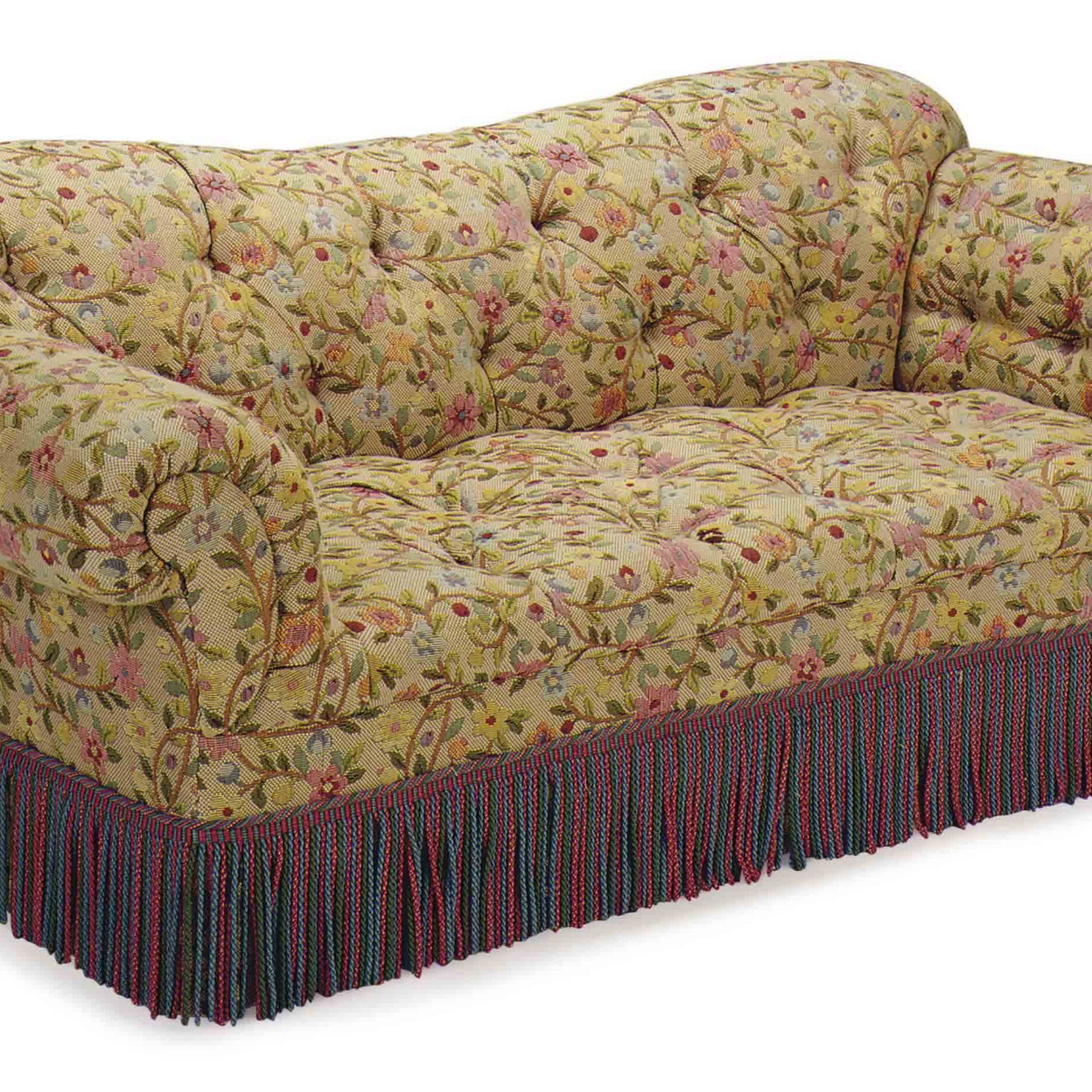 A Button Tufted Floral Pattern Upholstered Sofa, , Late 20th Century Regarding Sofas In Pattern (View 15 of 20)