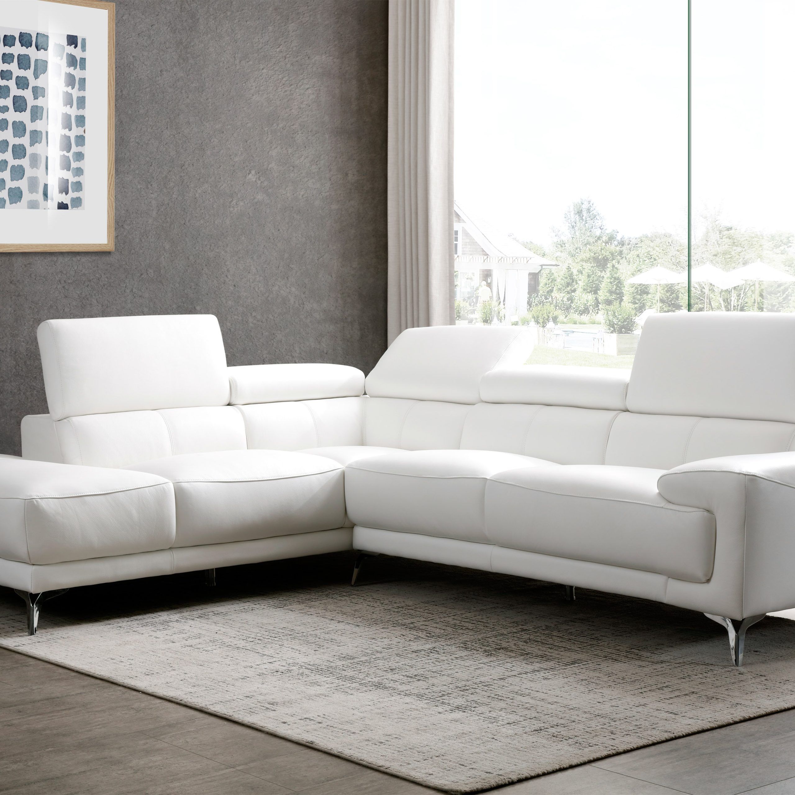 Advanced Adjustable Modern Leather L Shape Sectional Toledo Ohio In Modern L Shaped Sofa Sectionals (Gallery 1 of 20)