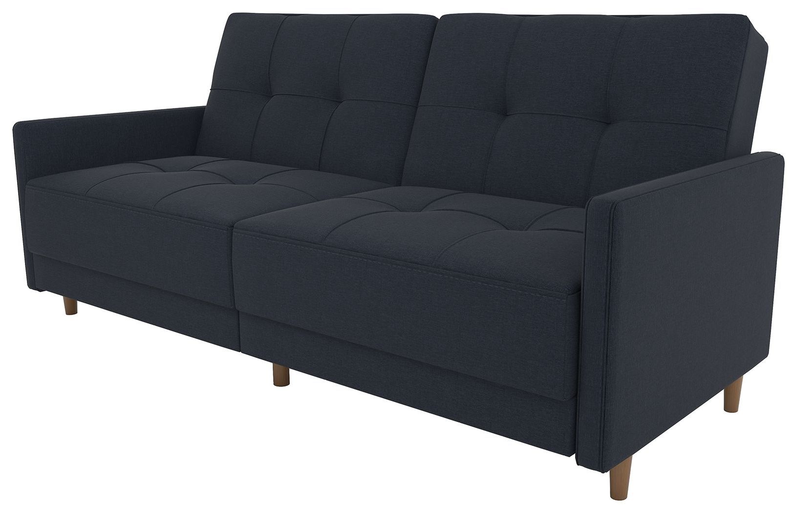 Andora Coil Futon, Navy | Futon Sofa, Furniture, Futon Sofa Bed Inside Navy Linen Coil Sofas (View 8 of 20)