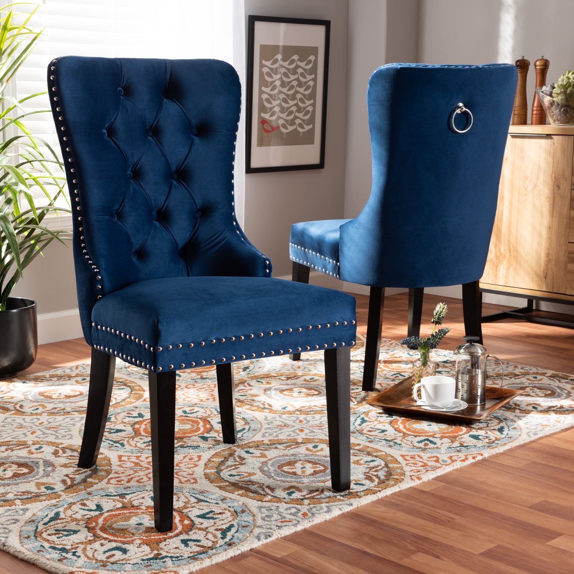 Baxton Studio Remy Modern Transitional Navy Blue Velvet Fabric With Regard To Modern Velvet Upholstered Recliner Chairs (Gallery 14 of 20)