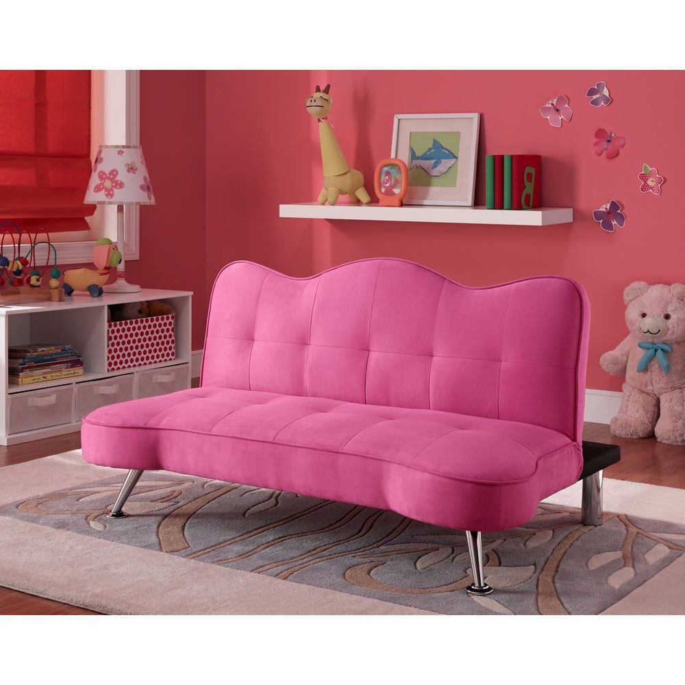 Bedroom Pink Children – Convertible Sofa Bed Couch Kids Futon Lounger Throughout Children's Sofa Beds (View 7 of 20)