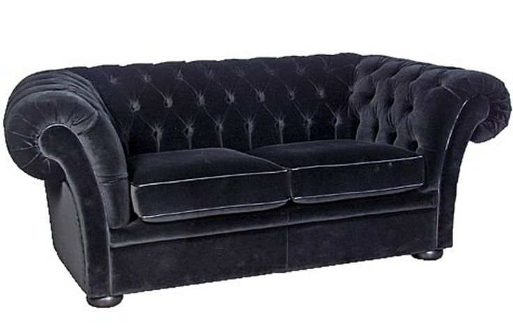 Black Velvet 2 Seater Balmoral Chesterfield | Sofa, Chesterfield With Black Velvet 2 Seater Sofa Beds (View 10 of 20)