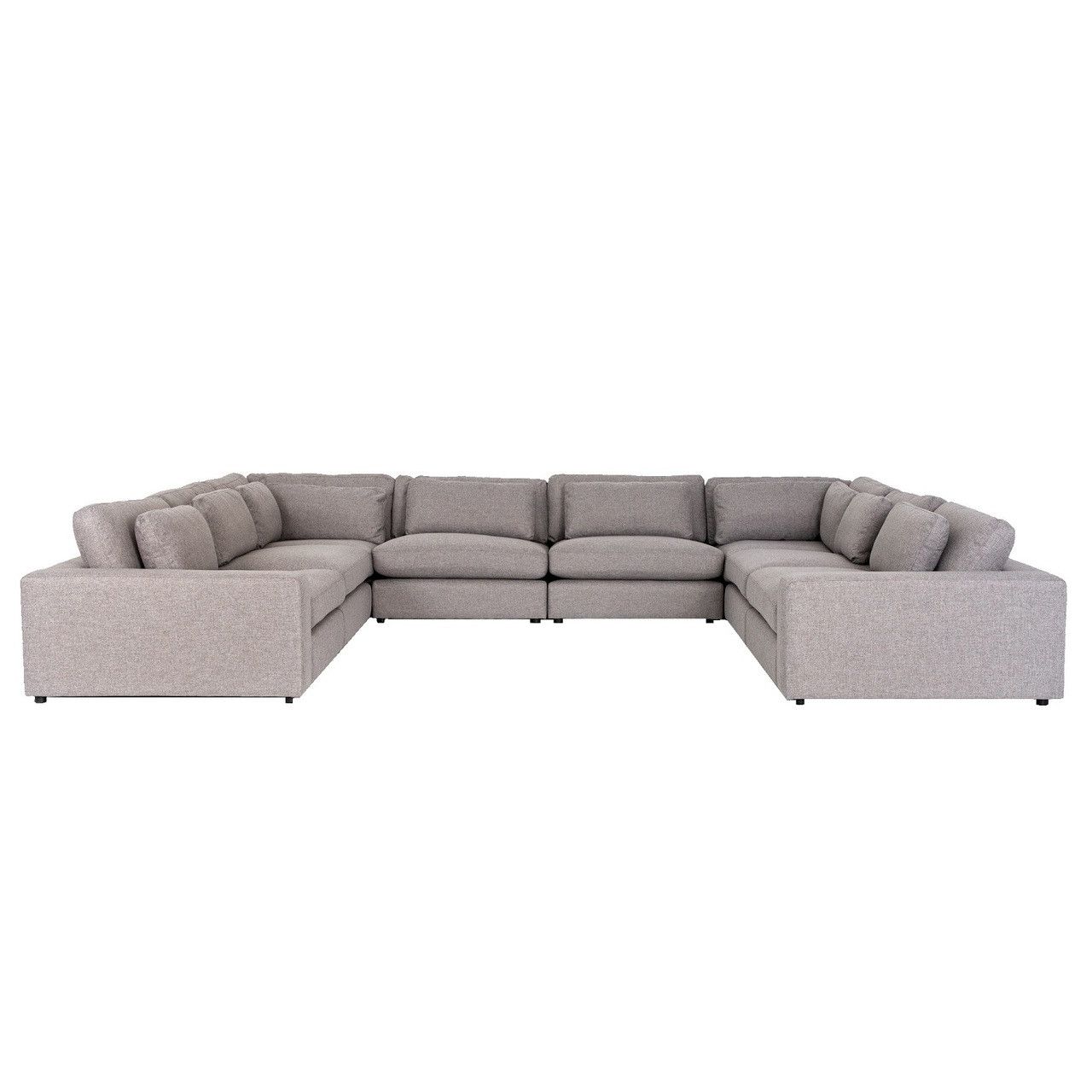 Bloor Contemporary Gray Fabric 8 Piece U Shaped Sectional Sofa 170" Regarding Modern U Shape Sectional Sofas In Gray (Gallery 13 of 20)
