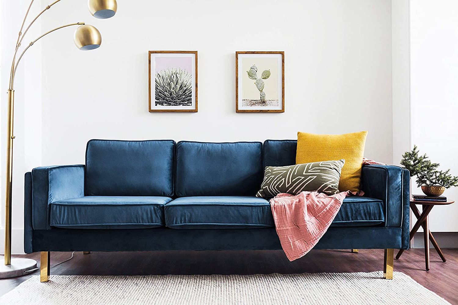 Blue Velvet Sofas With Creative Living Room Decor Ideas Throughout Sofas In Blue (Gallery 7 of 20)