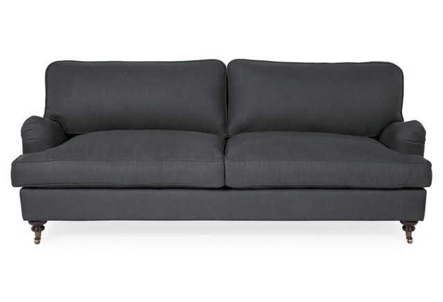 Bradley 85" Sofa, Charcoal Linen | Linen Sofa, Sofa, Love Seat Intended For Light Charcoal Linen Sofas (View 17 of 20)