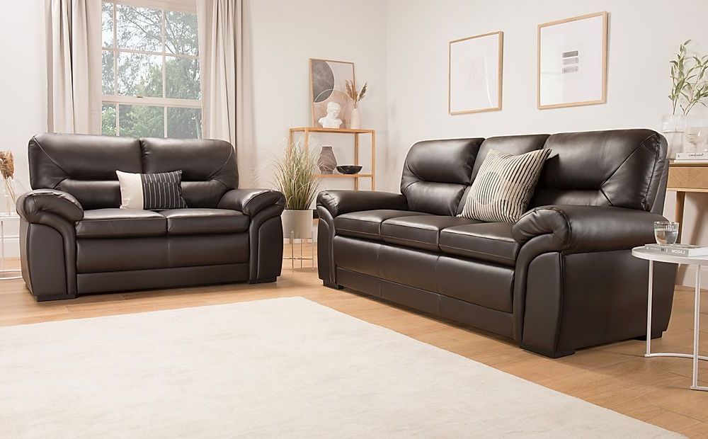Bromley 3+2 Seater Sofa Set, Brown Classic Faux Leather Only £ (View 13 of 20)