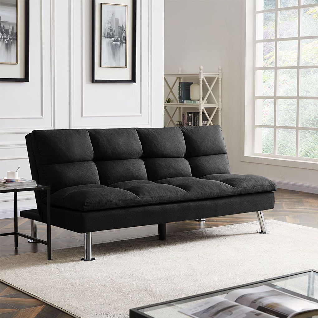 Brongsleet Futon Sofa Bed Convertible Folding Modern Futon Bed Intended For 2 In 1 Foldable Sofas (View 7 of 20)