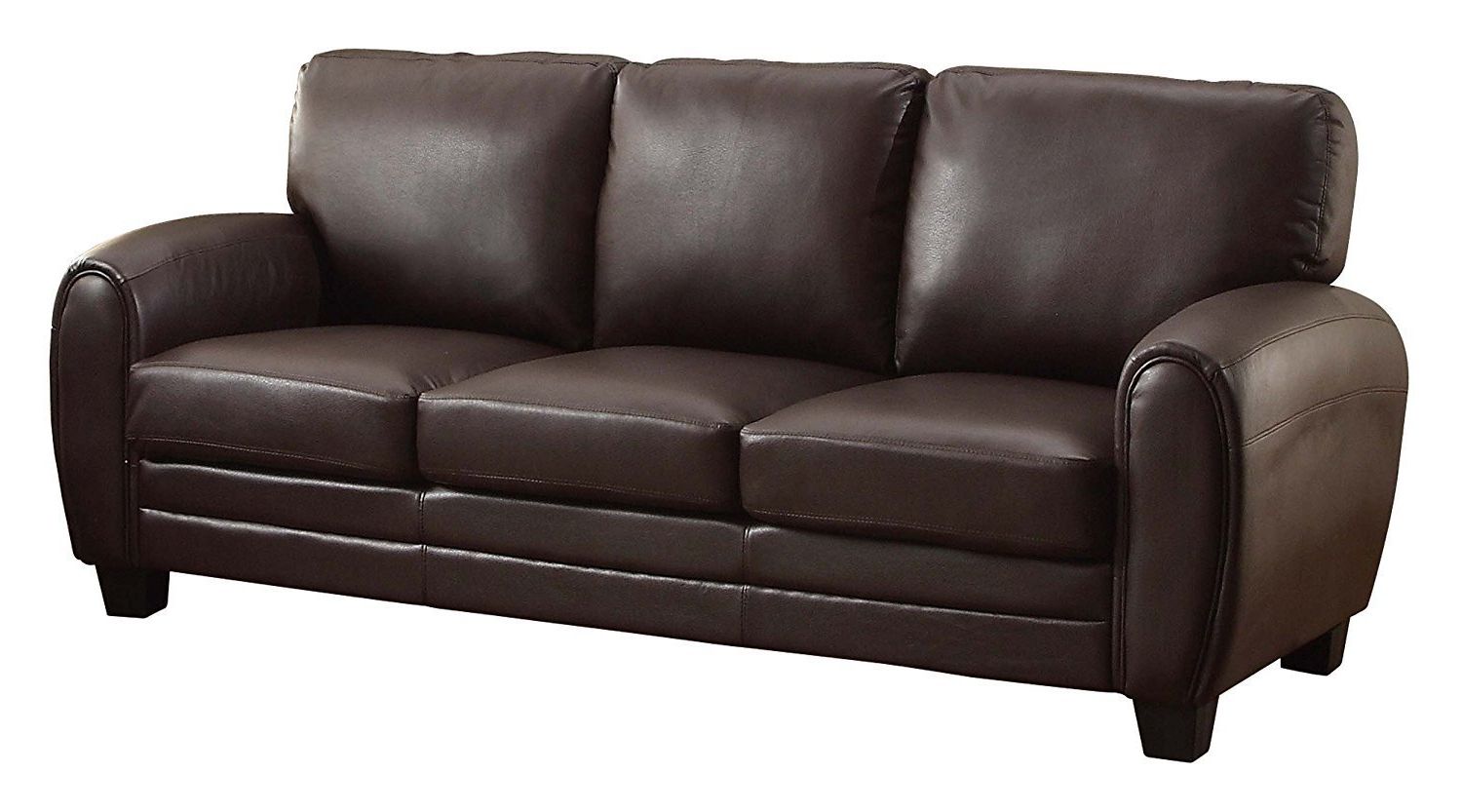 Brown Faux Leather Couch – Home Furniture Design With Faux Leather Sofas In Dark Brown (View 7 of 20)