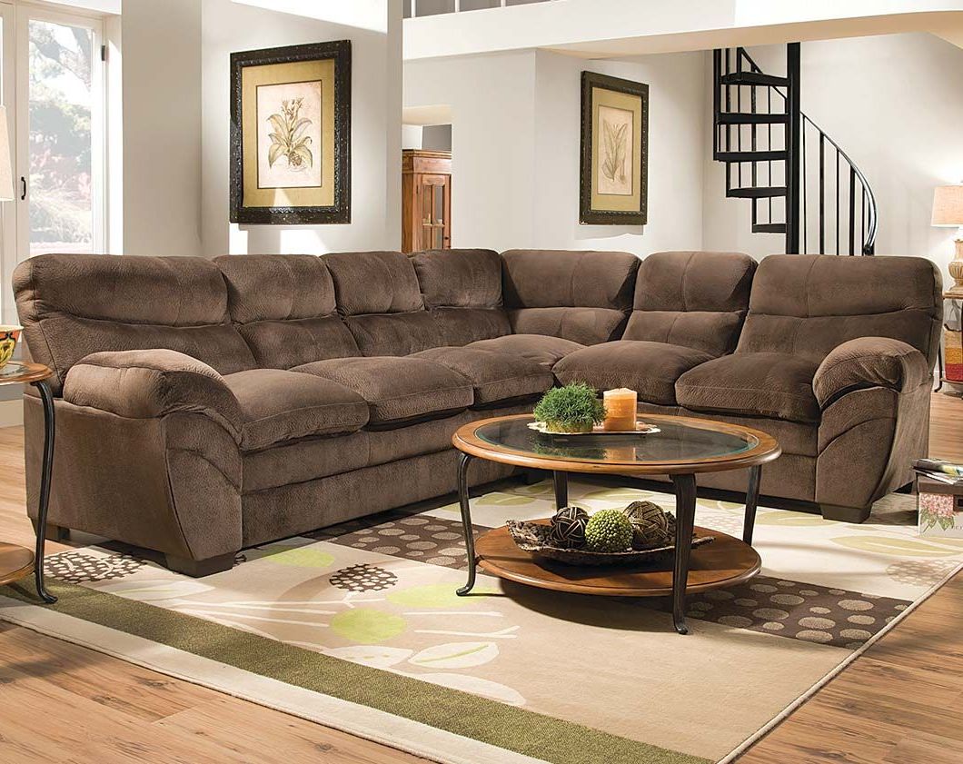 Brown Plush Couch | Challenger Chocolate 2 Piece Sectional Sofa | Brown Inside Sofas In Chocolate Brown (Gallery 6 of 20)