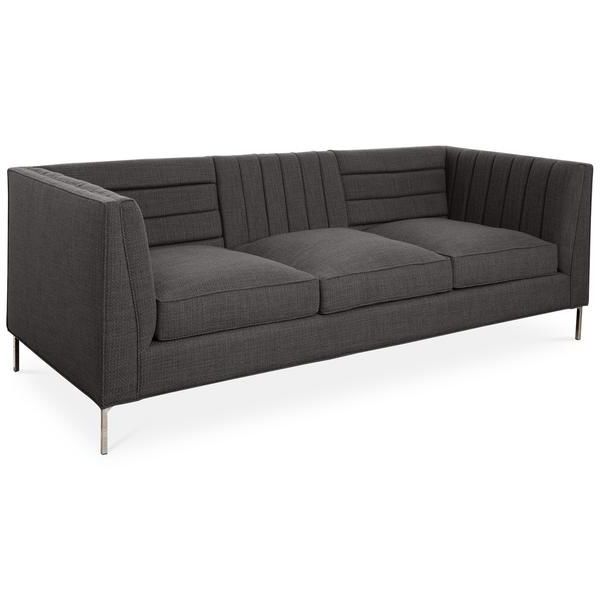 Capri Sofa In Charcoal Linen | Sofa, Sectional Sofa, Legion Furniture Regarding Light Charcoal Linen Sofas (View 13 of 20)