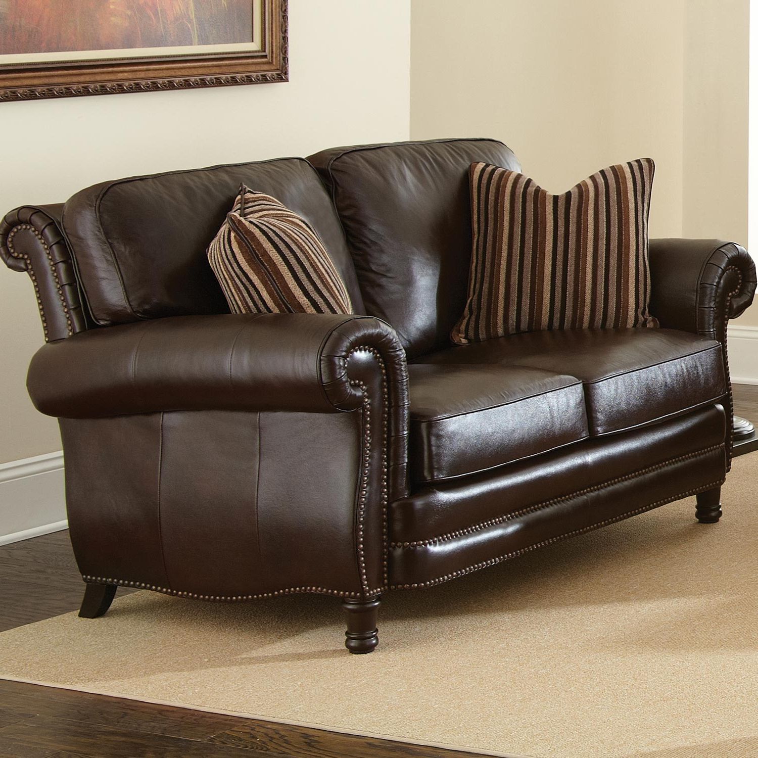 Chateau 3 Piece Leather Sofa Set – Antique Chocolate Brown | Dcg Stores Intended For Faux Leather Sofas In Chocolate Brown (View 10 of 20)