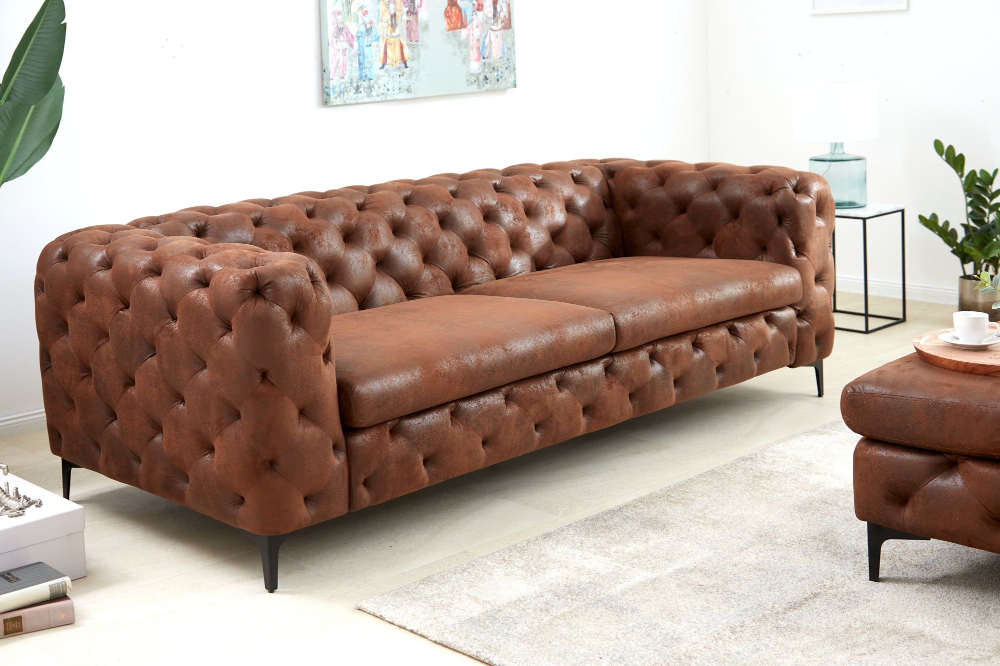 Chesterfield Sofa Modern Baroque Antique Brown 240 Cm – Artico Interiors With Chesterfield Sofas (View 12 of 20)