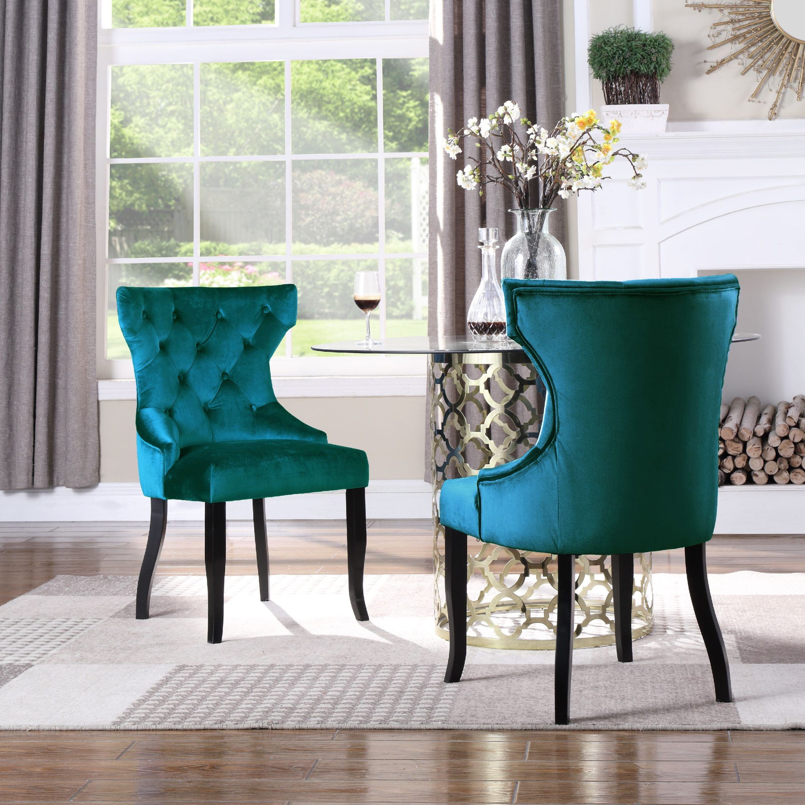 Chic Home Pixie Velvet Upholstered Wingback Dining Chair Set Of 2 With Modern Velvet Upholstered Recliner Chairs (View 18 of 20)