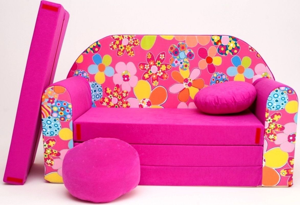 Childrens Sofa Bed Type W, Fold Out Sofa Foam Bed For Children + Free Regarding Children's Sofa Beds (View 3 of 20)