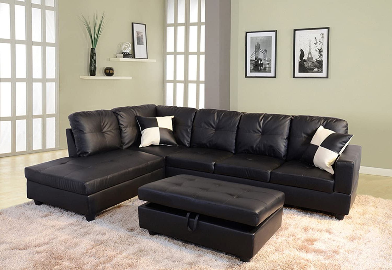 Dae Right Facing Sectional Sofa, L Shape Faux Leather Sectional Sofa Inside Faux Leather Sectional Sofa Sets (View 13 of 20)