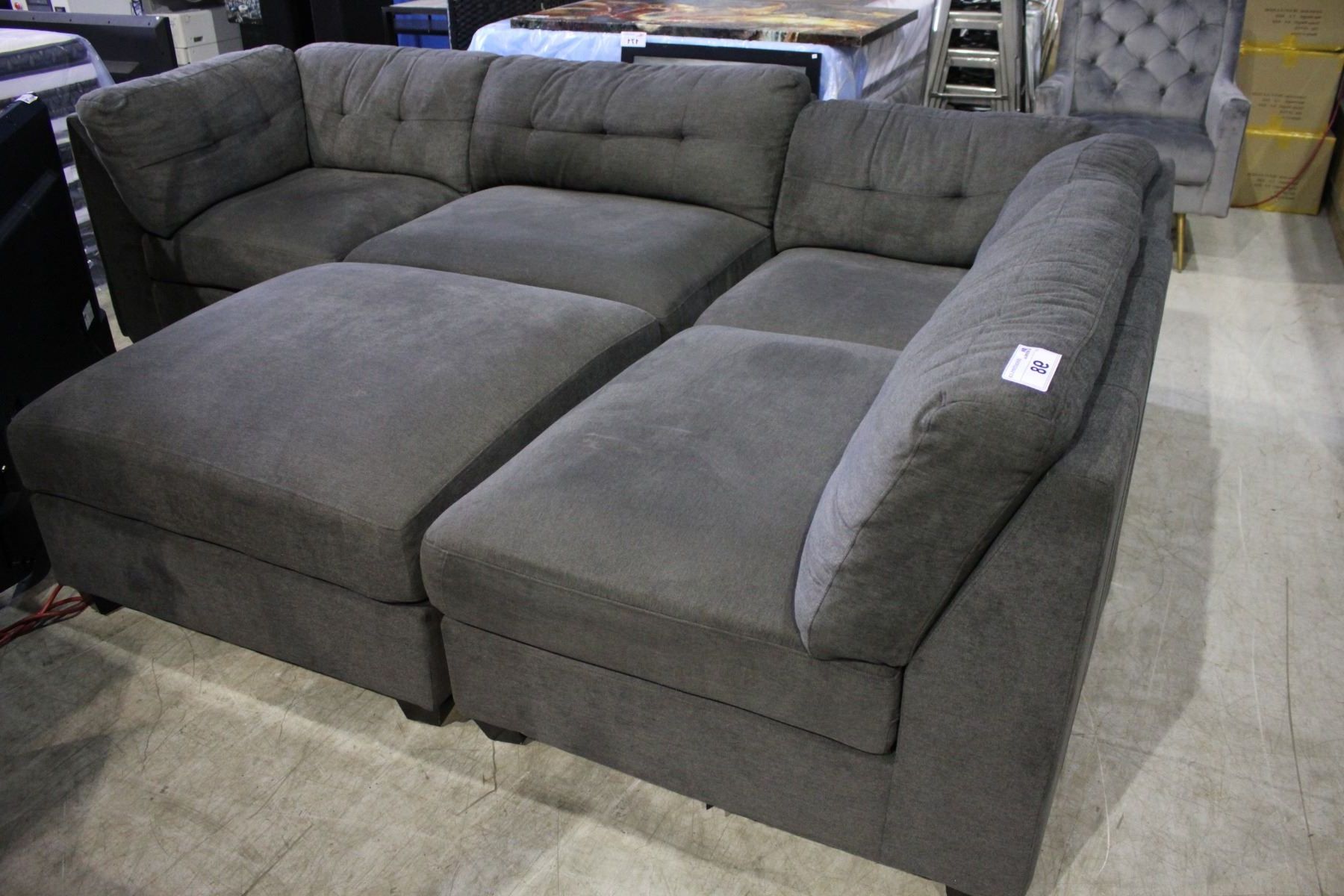 Dark Grey Sectional Sofa With Matching Ottoman Within Sofas With Ottomans (Gallery 20 of 20)