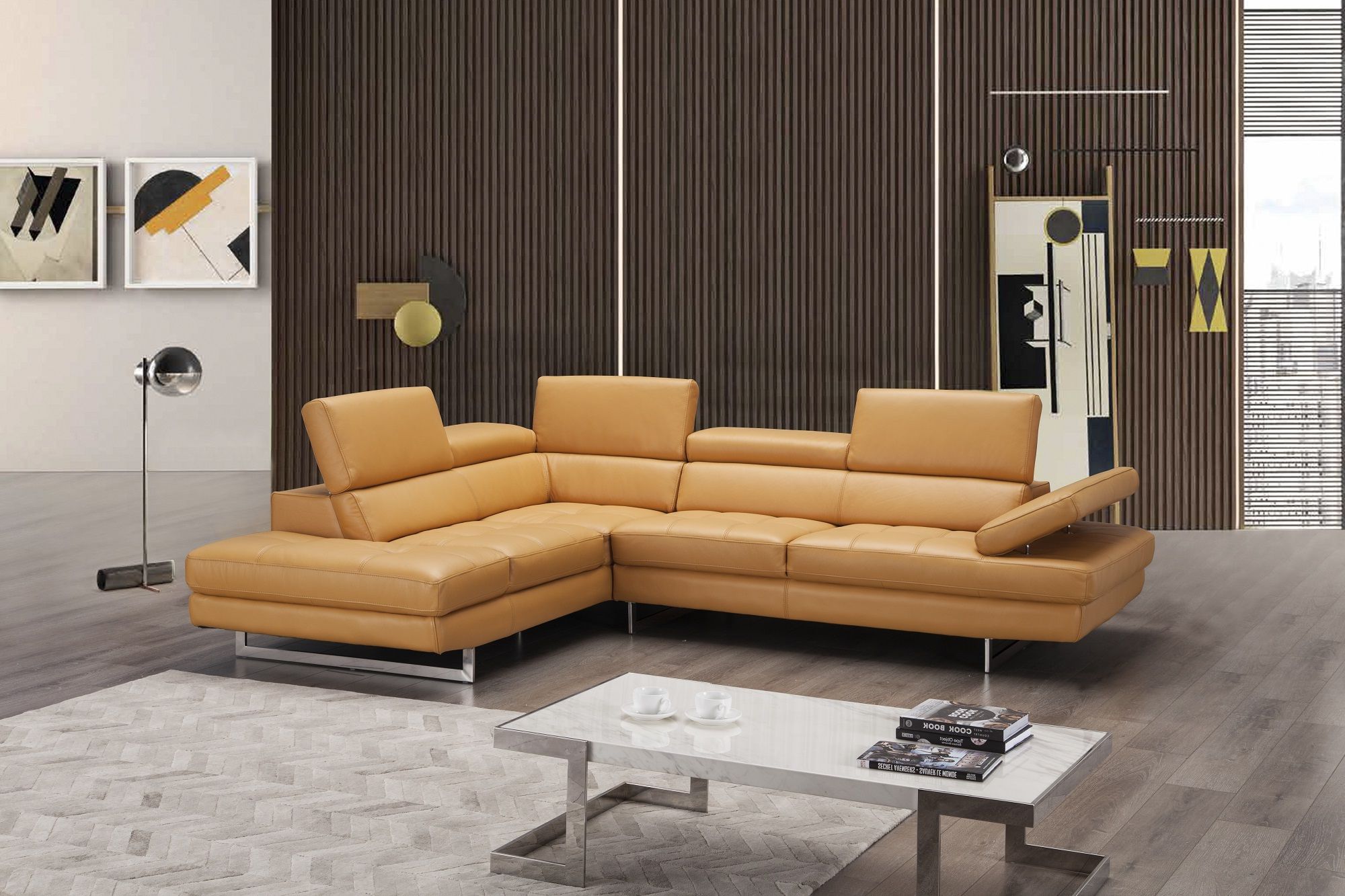Elegant Modern Leather L Shape Sectional Washington Dc J&m Furniture Intended For Modern L Shaped Sofa Sectionals (View 5 of 20)