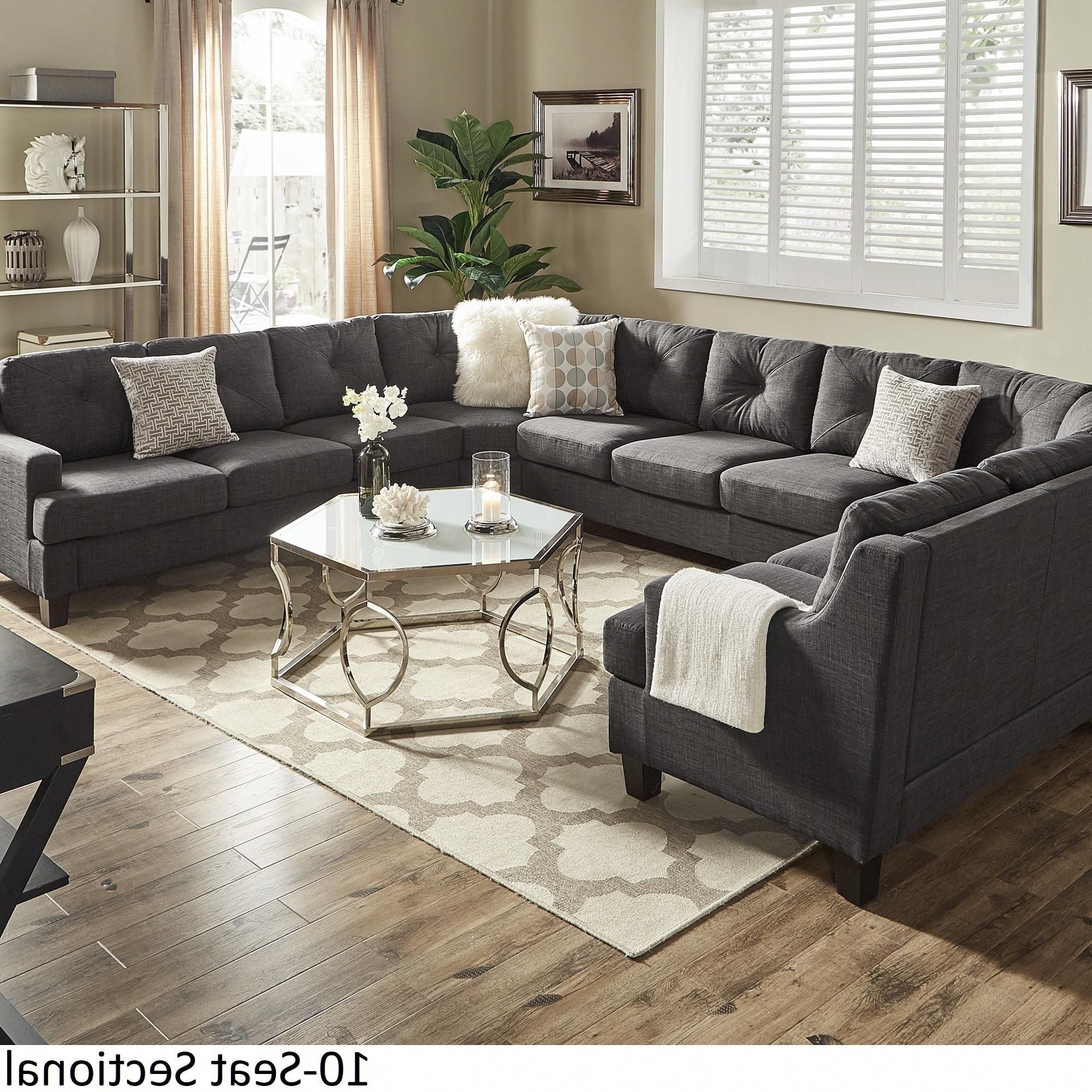 Elston Dark Grey Linen U Shape Sectionalsinspire Q Modern (10 Seat Pertaining To Modern U Shape Sectional Sofas In Gray (View 16 of 20)
