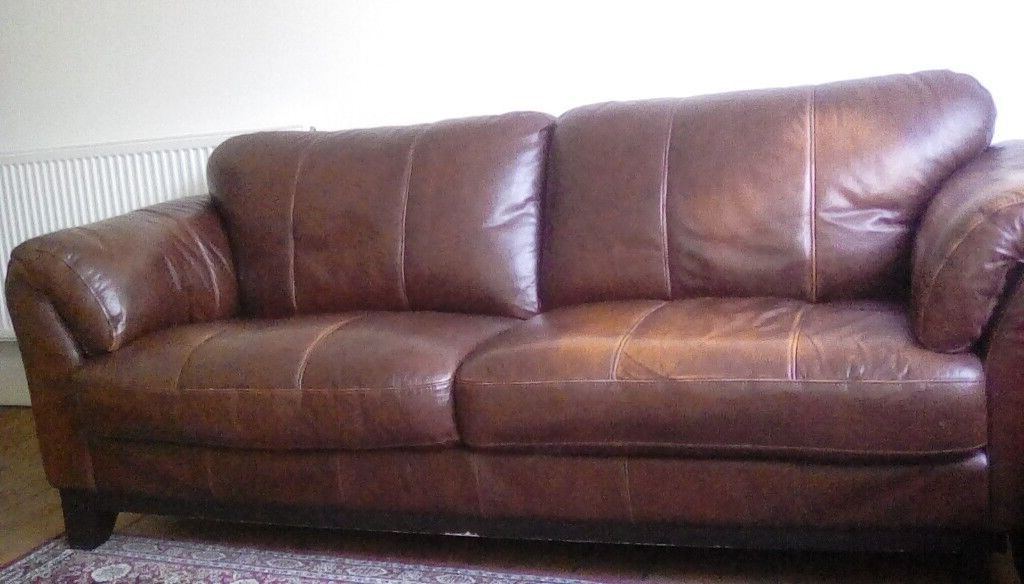 Faux Brown Leather Sofa | In Rutherglen, Glasgow | Gumtree With Regard To Faux Leather Sofas In Chocolate Brown (View 16 of 20)