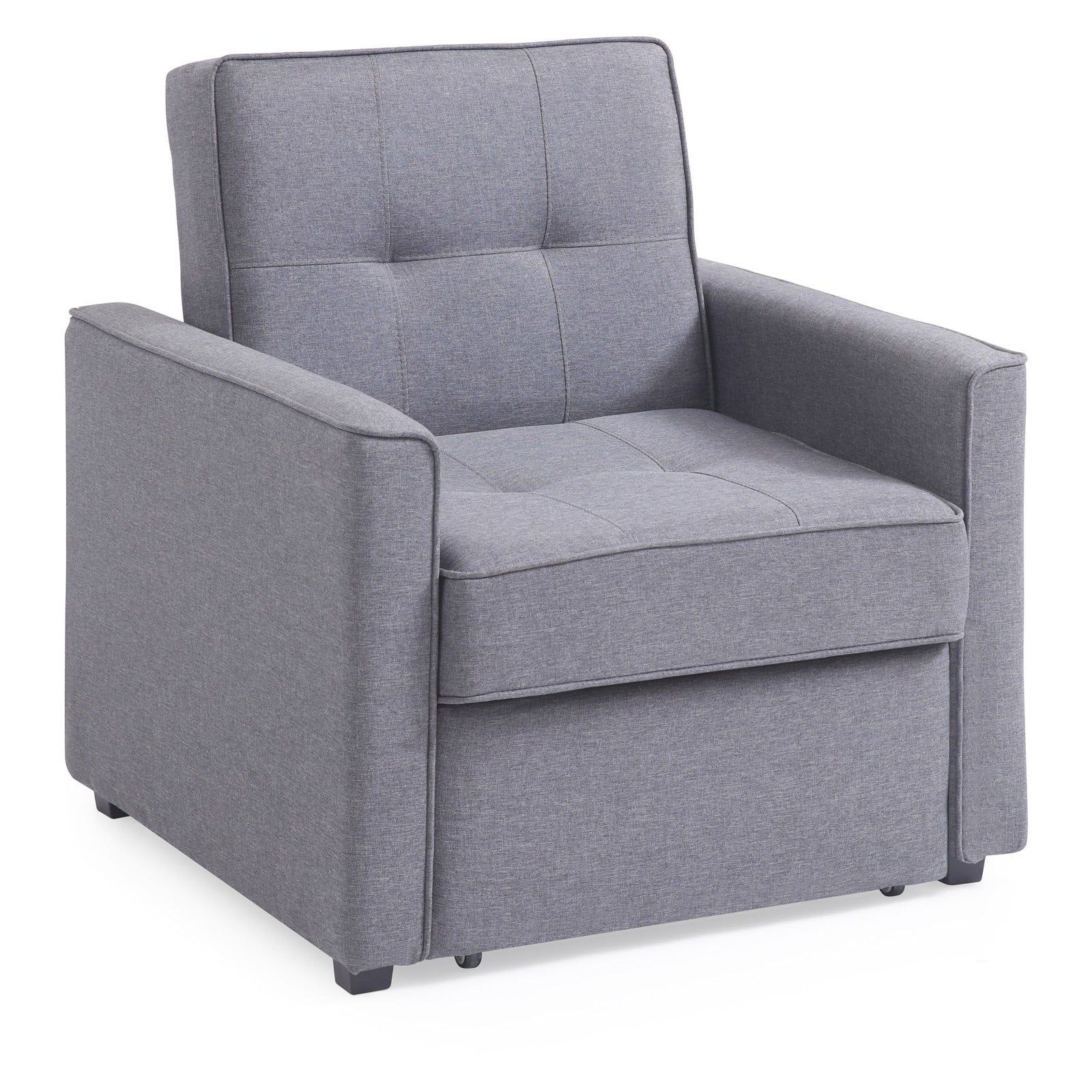 Gold Sparrow Chandler Gray Convertible Arm Chair Bed – Walmart With Regard To Convertible Light Gray Chair Beds (View 5 of 20)