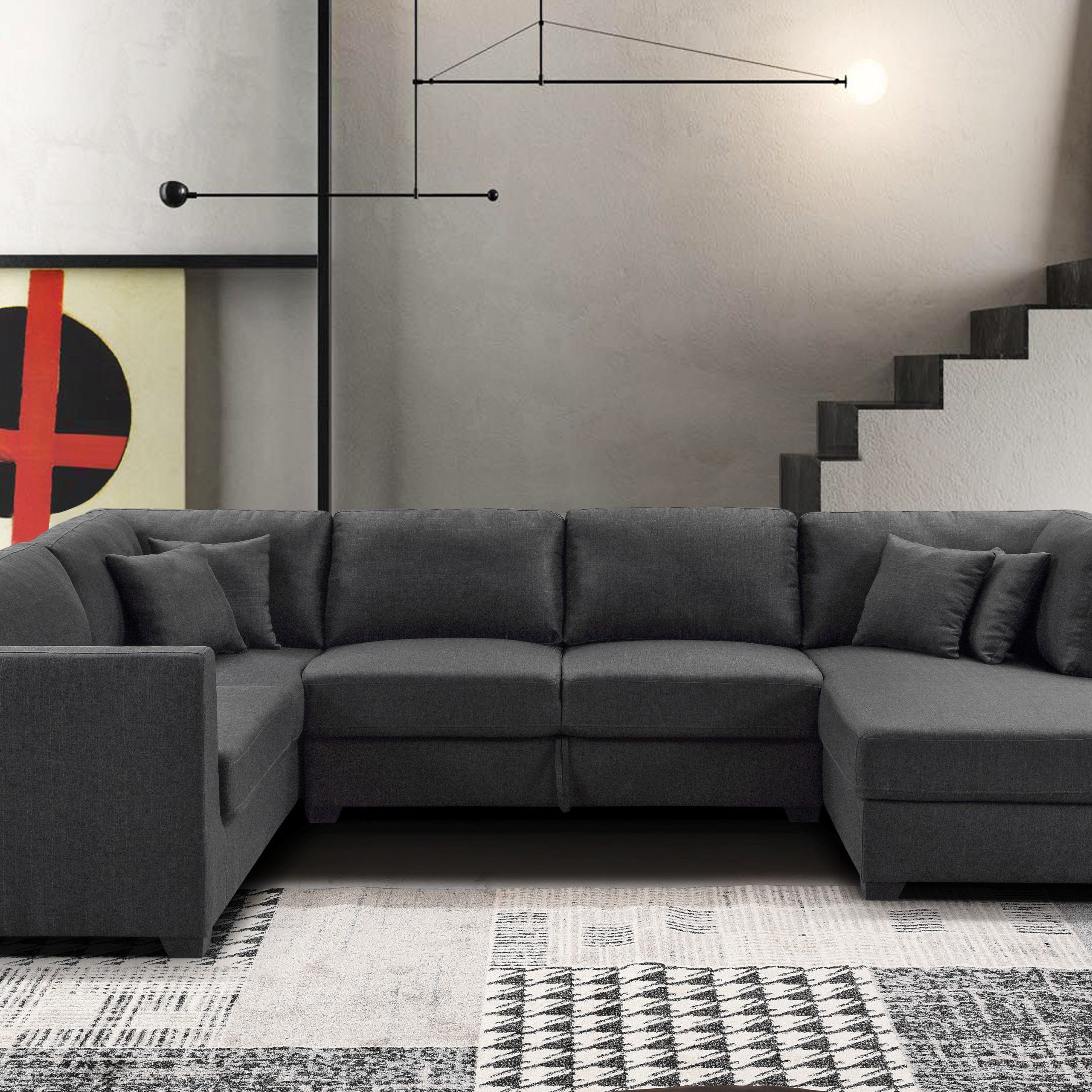 Gray U Shape Sectional Sofa With Storage – Walmart – Walmart With Regard To Modern U Shape Sectional Sofas In Gray (View 9 of 20)