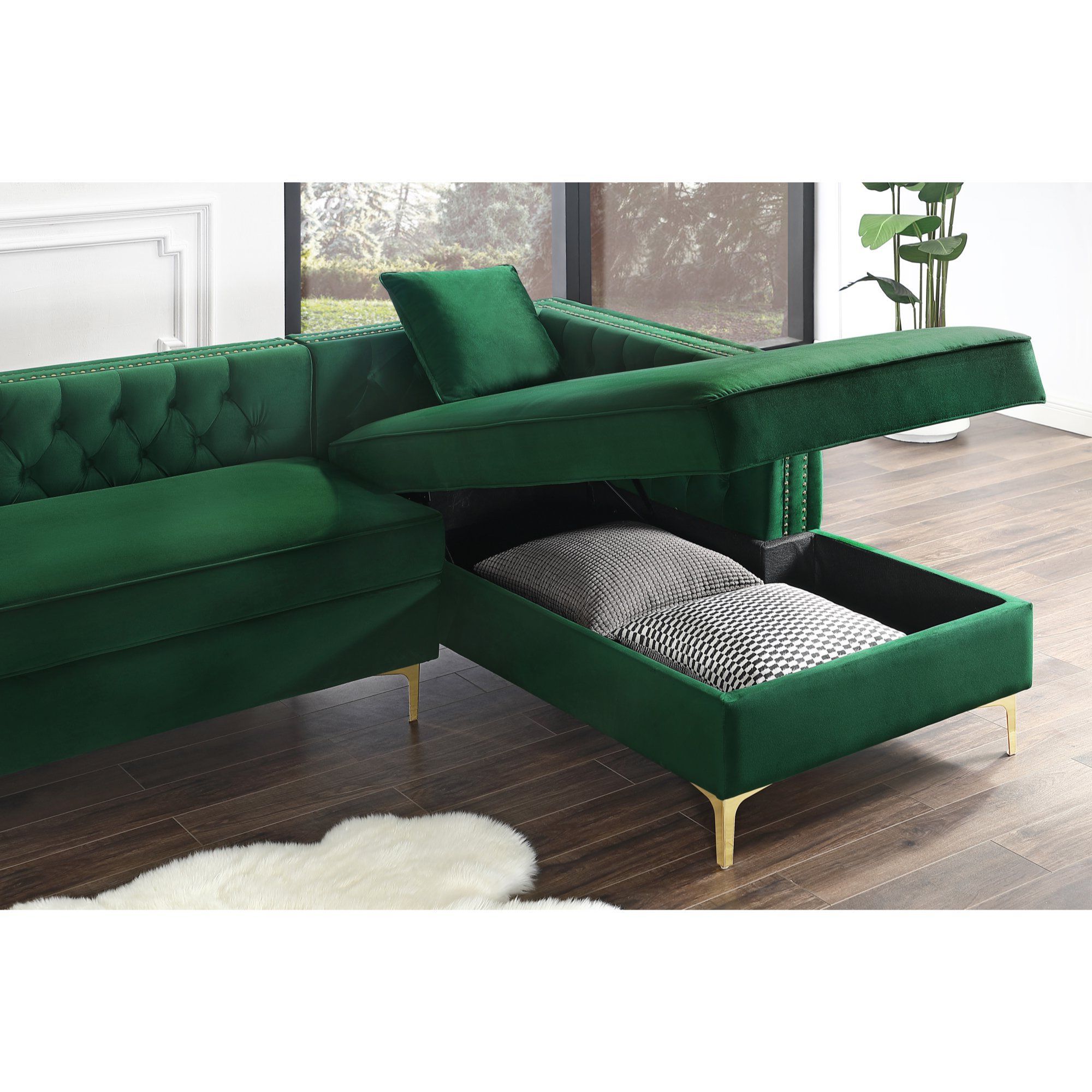 Green Couch Living Room, Green Sofa, Living Room Inspo, Living Room In Green Velvet Modular Sectionals (View 9 of 20)