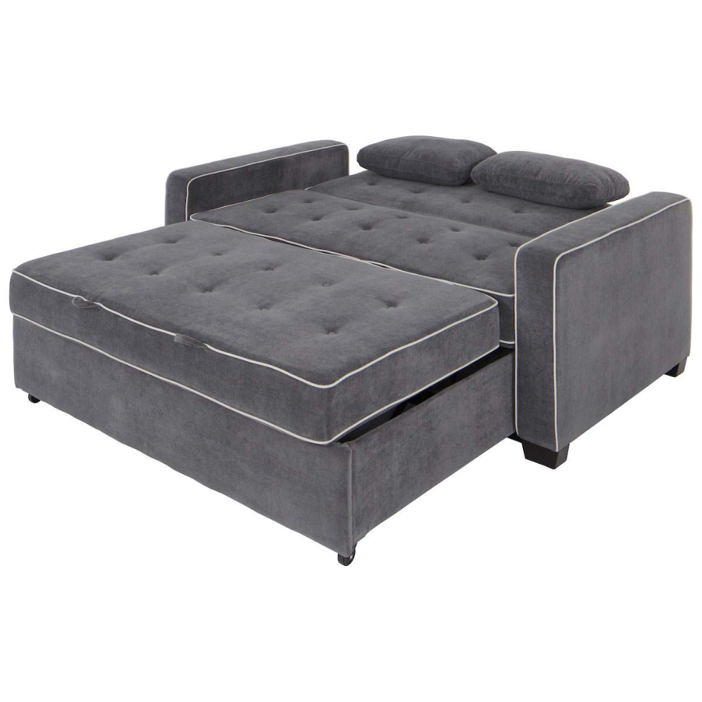 Grey Queen Pull Out Sleeper Sofa With Usb Port | Jerome's Furniture In Pertaining To 3 In 1 Gray Pull Out Sleeper Sofas (View 11 of 20)