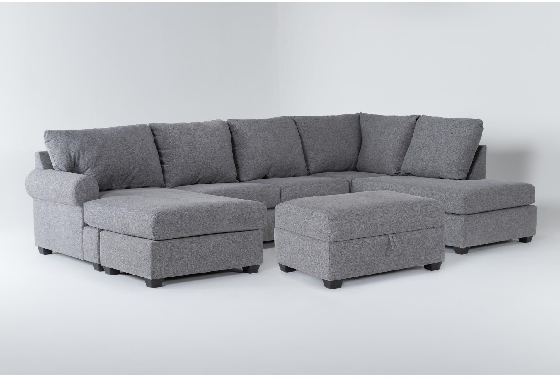 Hampstead Graphite 140" 2 Piece Sectional With Right Arm Facing Sleeper With Regard To Left Or Right Facing Sleeper Sectionals (View 8 of 20)