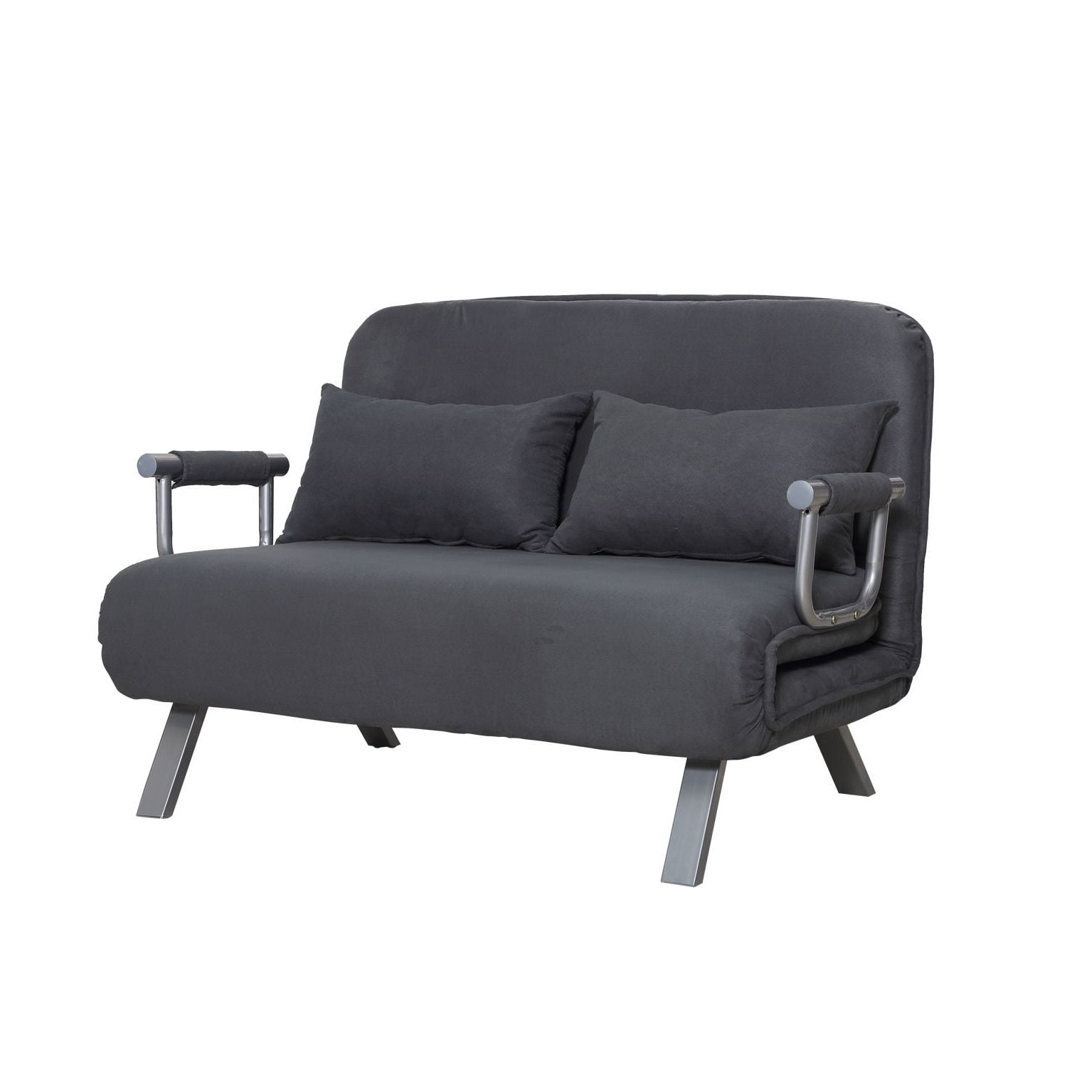 Homcom Twin Size Folding 5 Position Steel Convertible Sleeper Bed Chair Regarding Convertible Light Gray Chair Beds (View 8 of 20)