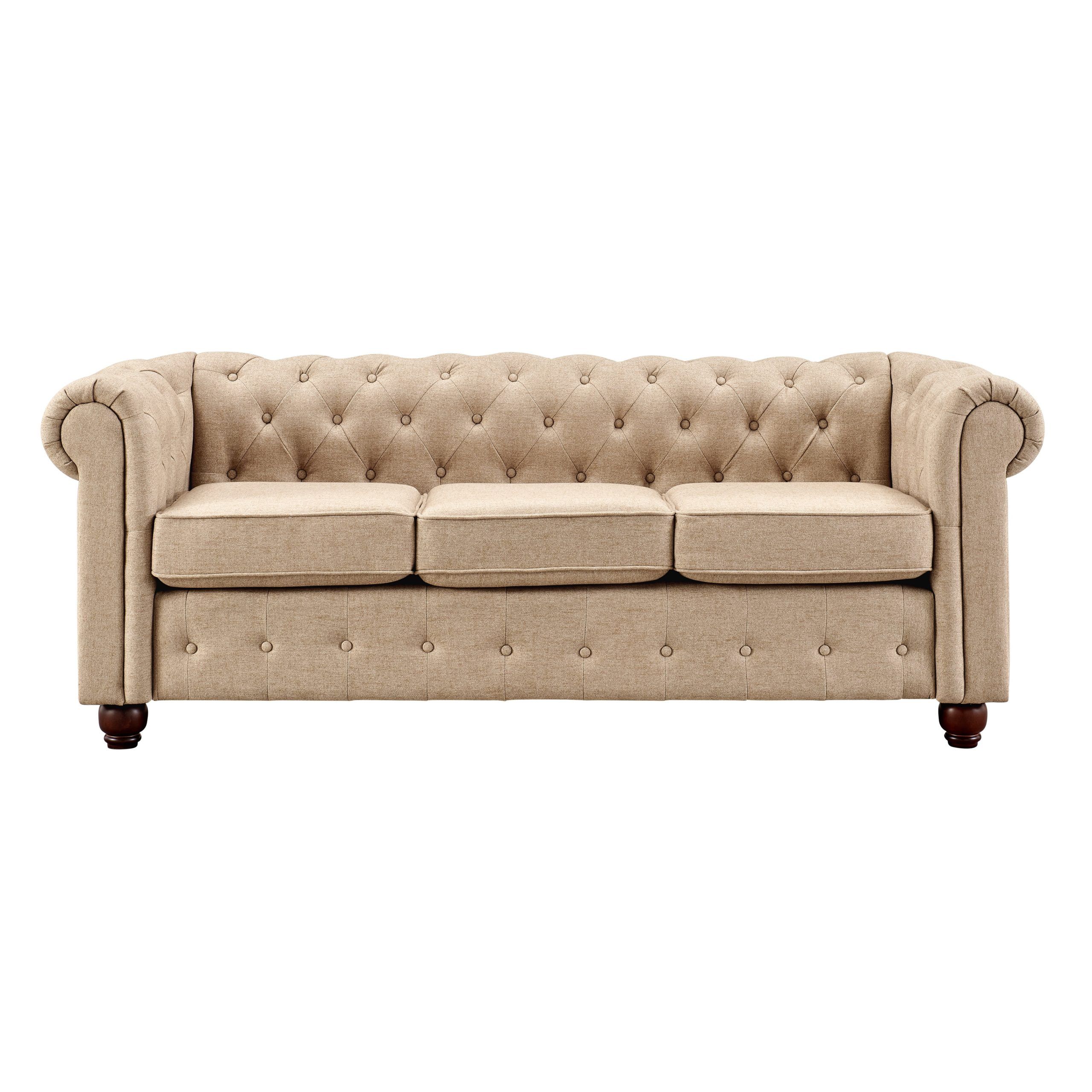 Homefare Cream Living Room Sofa – Walmart Within Sofas In Cream (View 10 of 20)