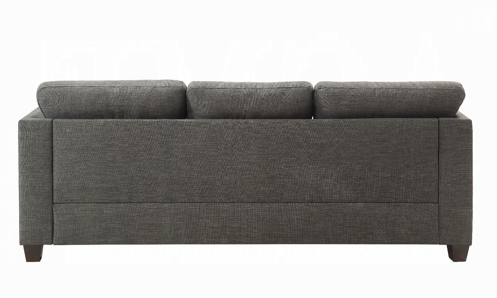 Laurissa Sofa W/4 Pillows – Light Charcoal Linen 52405acme Regarding Light Charcoal Linen Sofas (View 3 of 20)