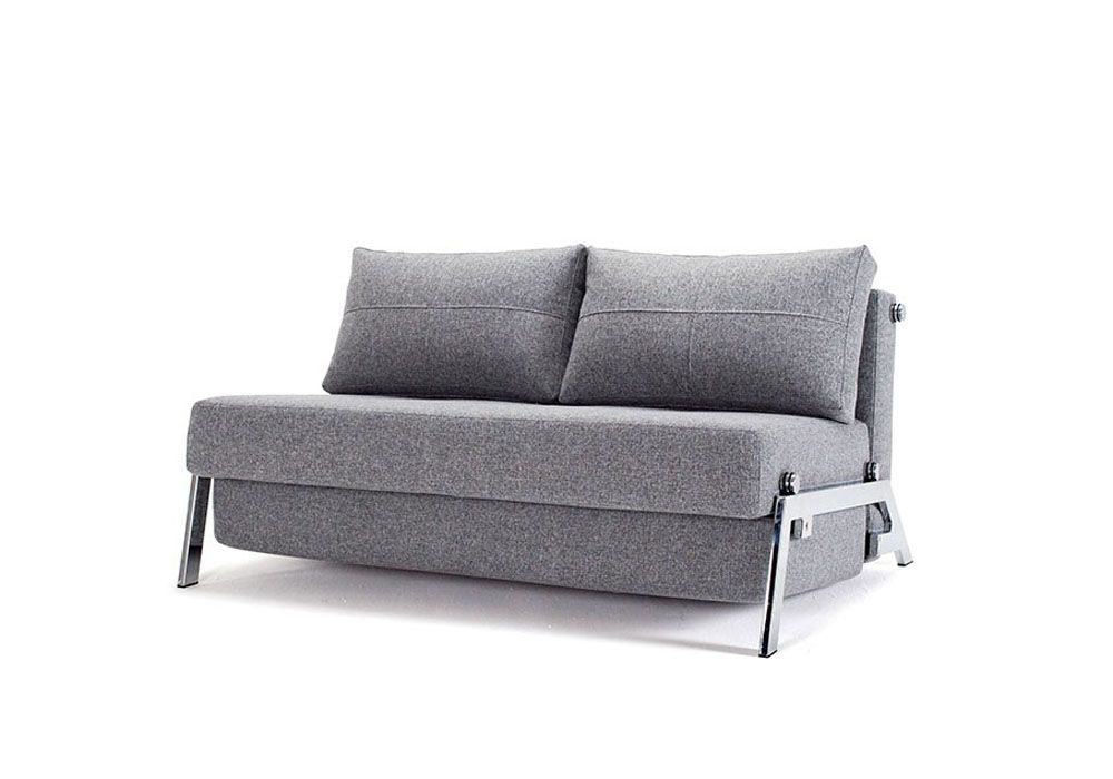 Light Grey Fabric Upholstered Contemporary Convertible Sofa Bed In Convertible Light Gray Chair Beds (View 6 of 20)