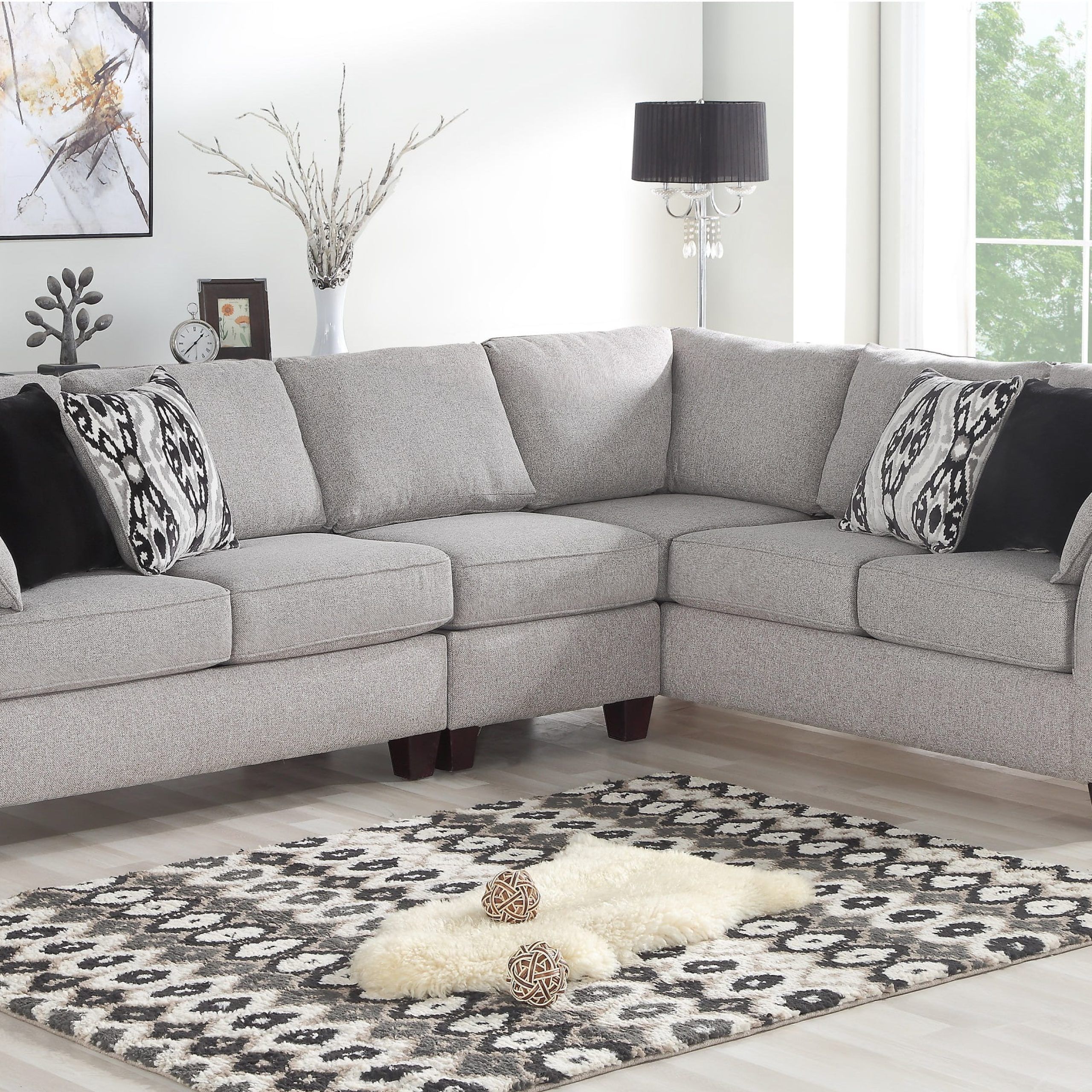 Living Room Furniture Beautiful Look Family Seating 3pc Sectional Sofa In Sofas For Living Rooms (View 11 of 20)