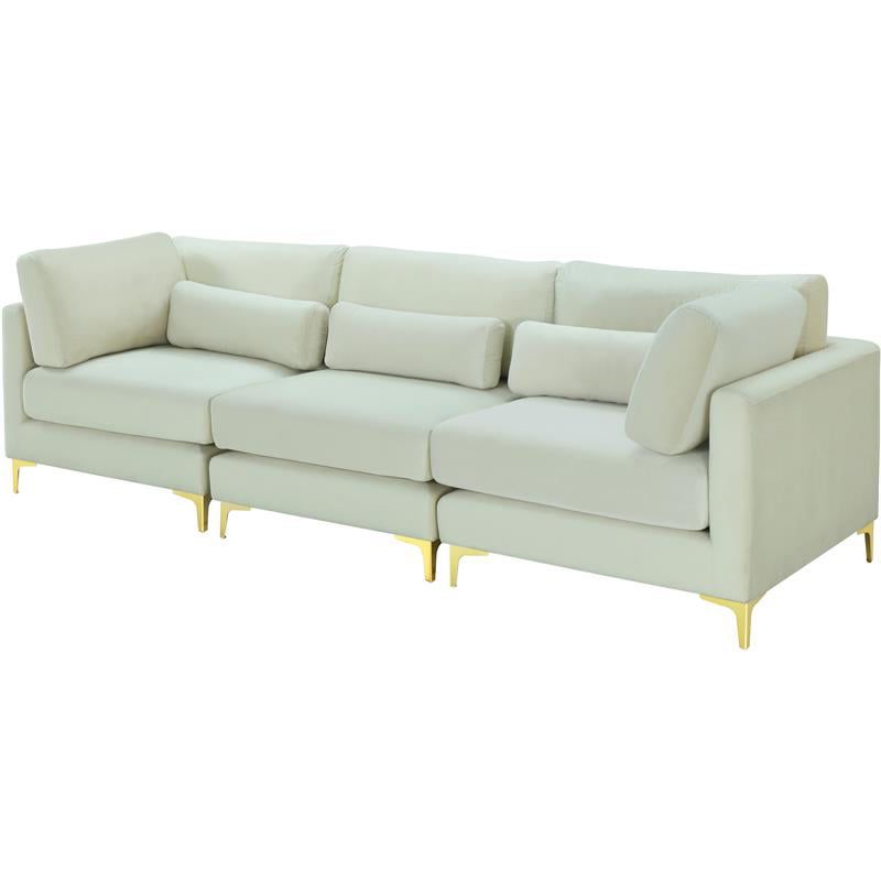Meridian Furniture Julia Cream Velvet Modular Sofa – Walmart Regarding Cream Velvet Modular Sectionals (View 8 of 20)