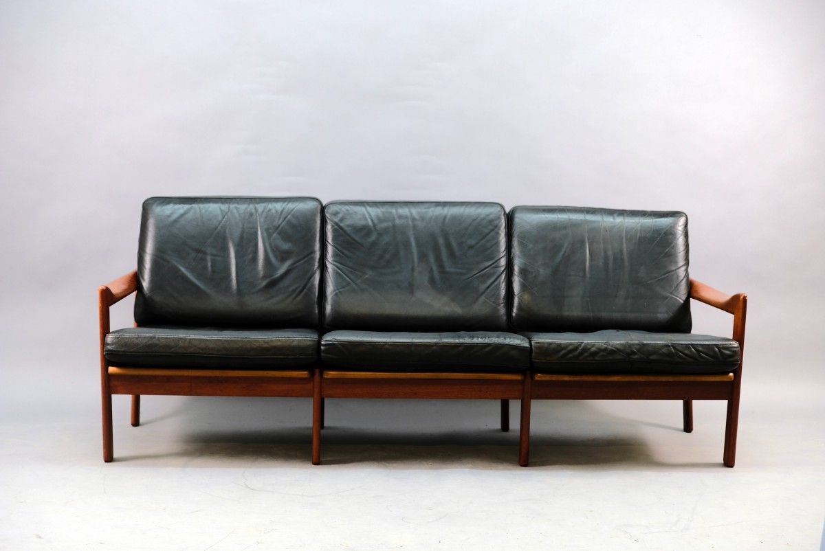 Mid Century 3 Seater Sofaillum Wikkelsø For Niels Eilersen, 1960s Intended For Mid Century 3 Seat Couches (Gallery 15 of 20)