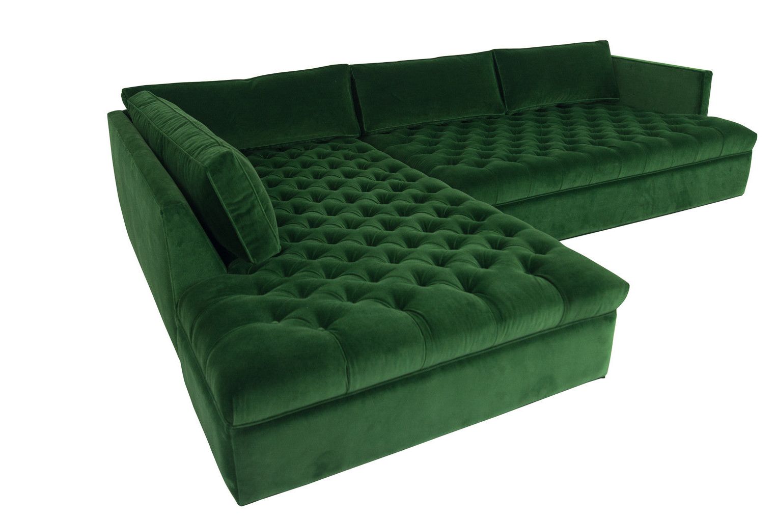 Modern Green Velvet Sectional Sofa – Modshop Throughout Green Velvet Modular Sectionals (Gallery 5 of 20)