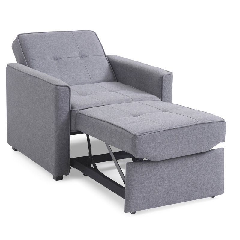 Modern Rustic Interiors Chandler Grey Convertible Arm Chair Bed With Convertible Light Gray Chair Beds (View 2 of 20)