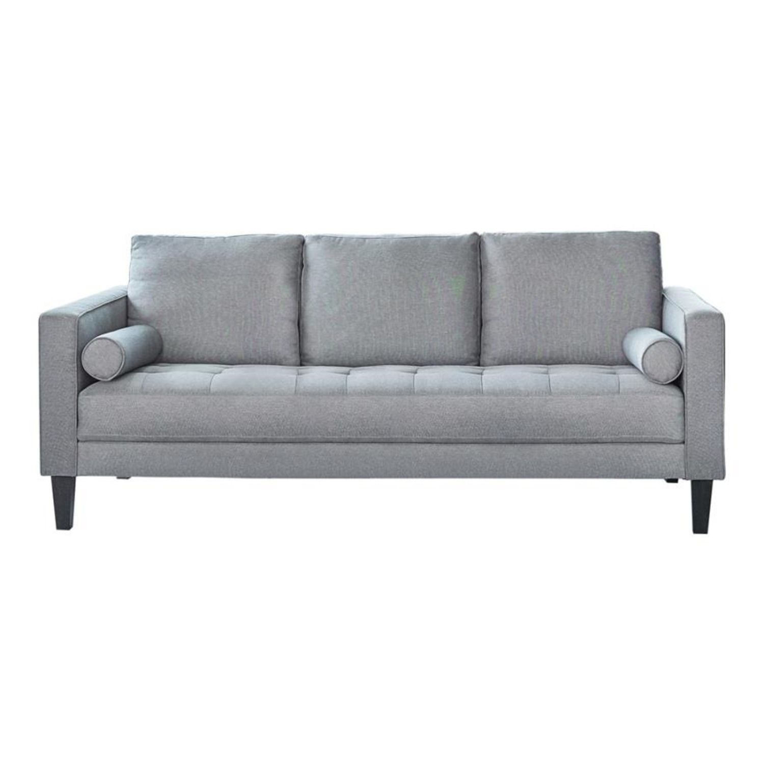 Modern Sofa In Linen Like Charcoal Upholstery – Aptdeco Intended For Light Charcoal Linen Sofas (View 15 of 20)