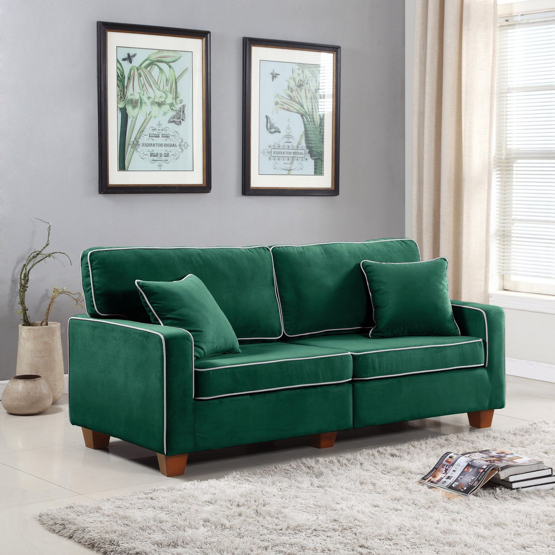 Modern Two Tone Velvet Fabric Living Room Love Seat Sofa (teal Pertaining To Modern Velvet Sofa Recliners With Storage (View 11 of 20)