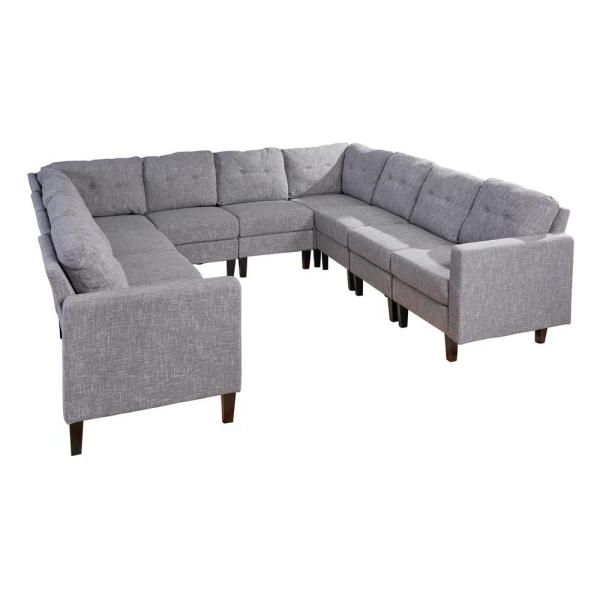 Modern U Shaped Sectional Sofas – Lanzhome In Modern U Shape Sectional Sofas In Gray (Gallery 12 of 20)