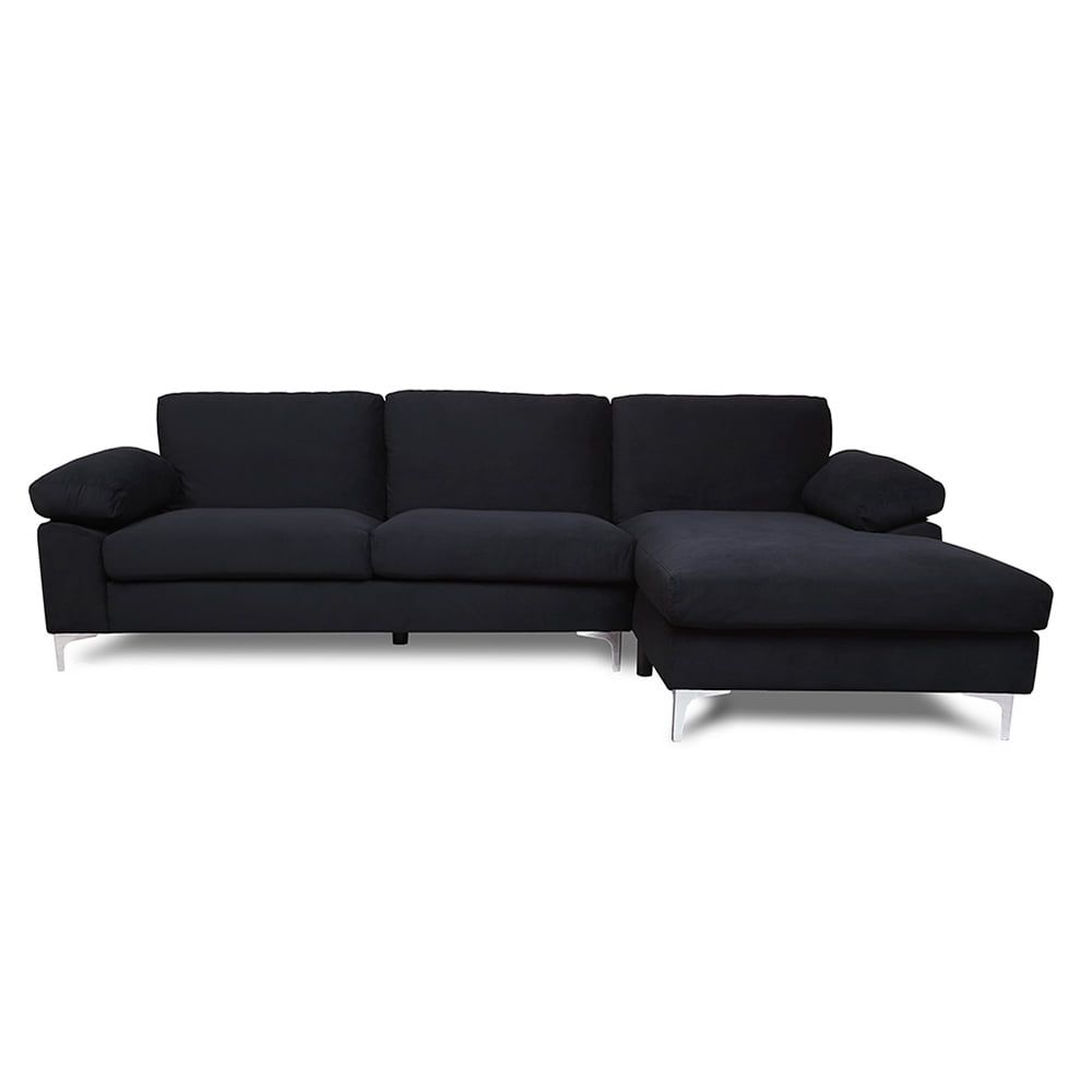 Featured Photo of The Best 3 Seat L Shaped Sofas in Black