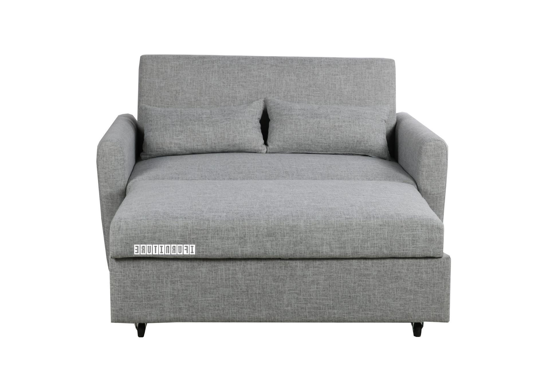 Primo Pull Out 2 Seater Sofa Bed (grey) Pertaining To 2 In 1 Gray Pull Out Sofa Beds (View 5 of 20)
