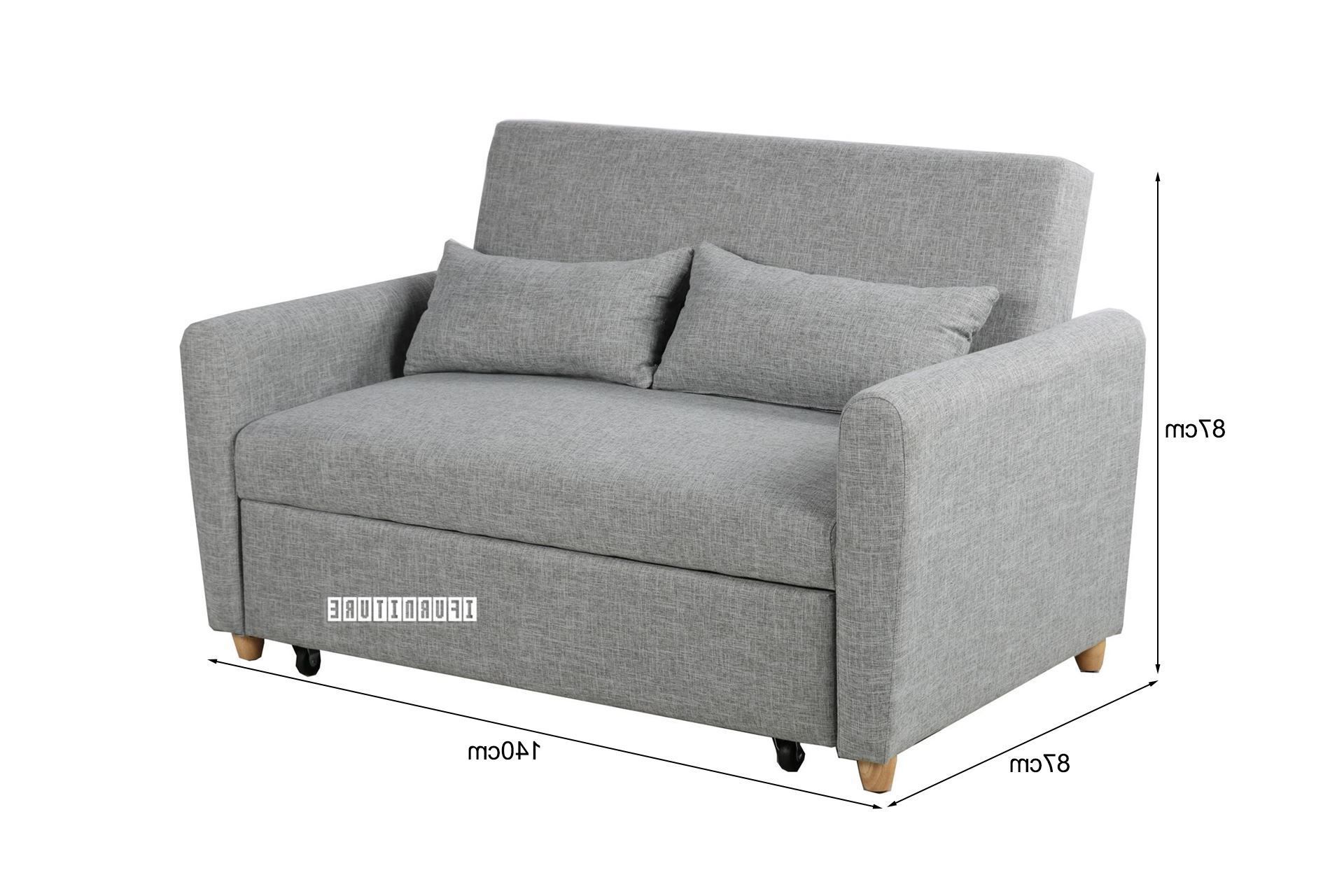 Primo Pull Out 2 Seater Sofa Bed (grey) Throughout 2 In 1 Gray Pull Out Sofa Beds (Gallery 9 of 20)