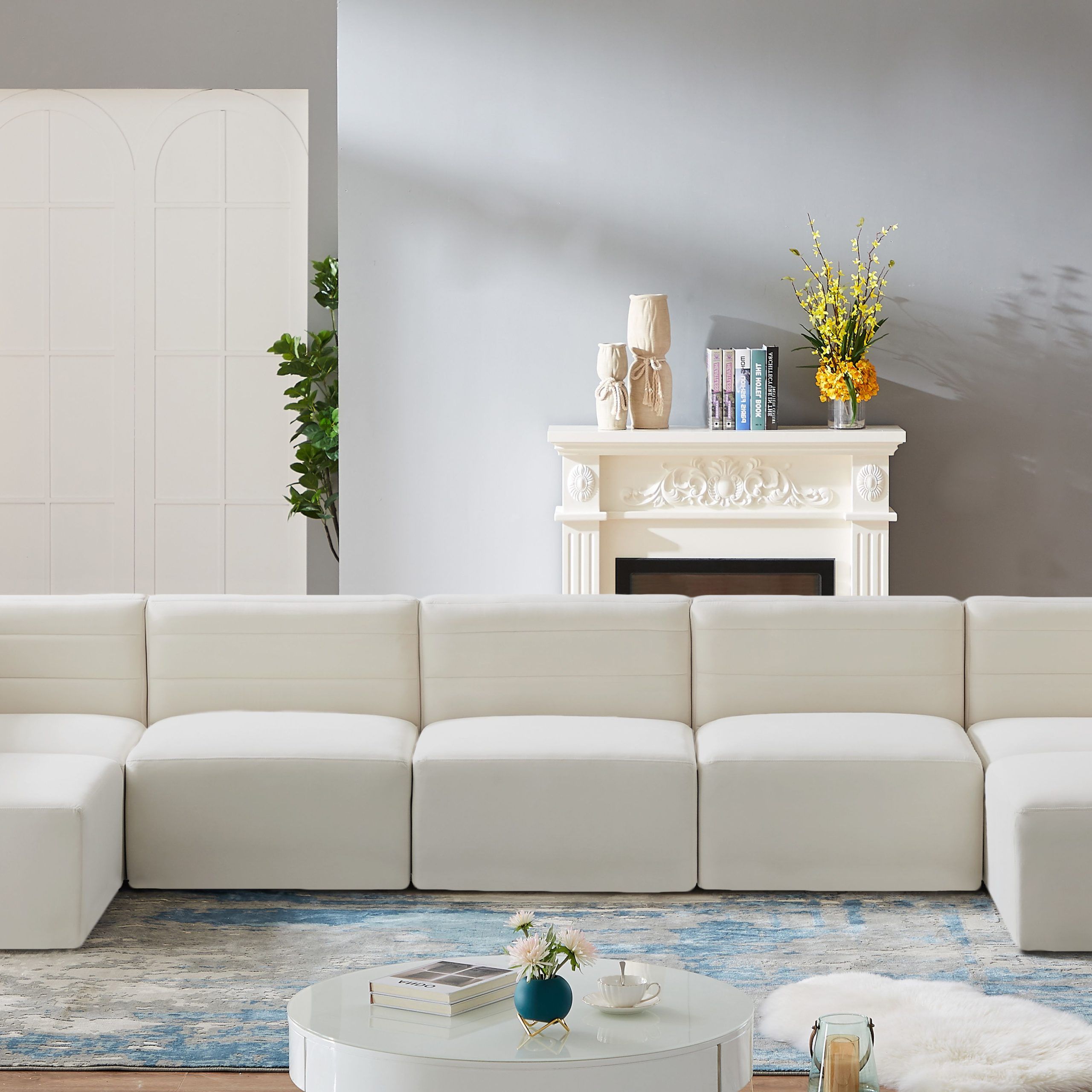 Quincy Cream Velvet Modular Sectional – New Lots Furniture Online Store Regarding Cream Velvet Modular Sectionals (View 2 of 20)